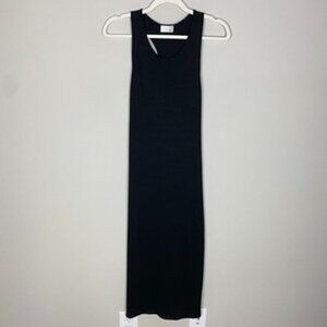 Wilfred Free Lightweight Knit Tank Sleeveless Midi Dress Womens Medium Black